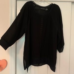 DKNY sheer black top!